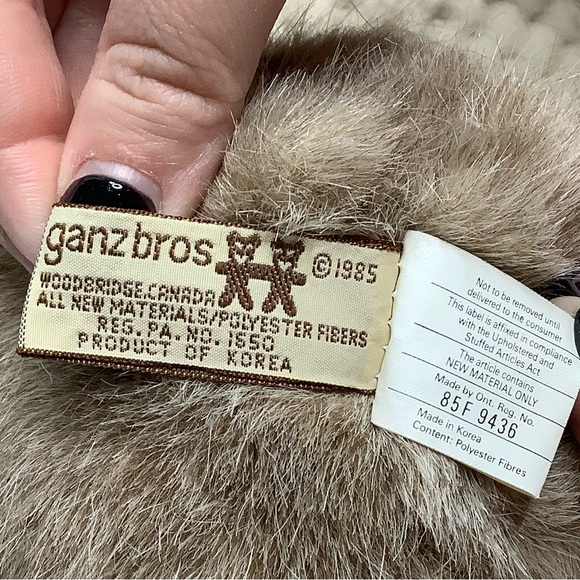 Vintage Ganz Bros Heritage Collection Plush Bear Red Checker Bow Stuffed Animal - Picture 11 of 13